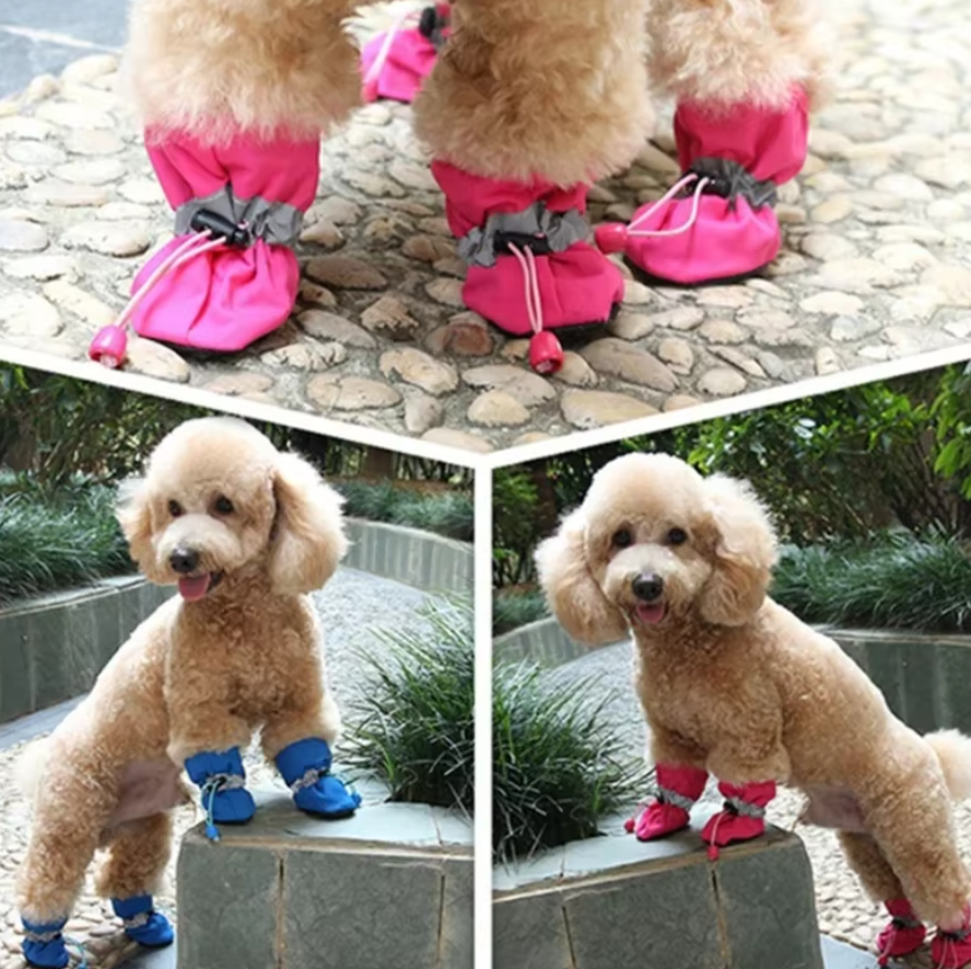 Tail & Paws™4-piece set of waterproof shoes for dogs and cats, anti-slip paw boots.