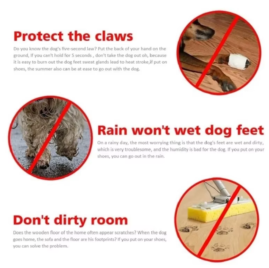 Tail & Paws™4-piece set of waterproof shoes for dogs and cats, anti-slip paw boots.